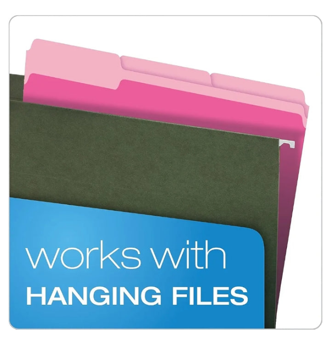 Two-Tone Color File Folders, Letter Size, 1/3 Cut, Navy, 100 Per box (152 1/3