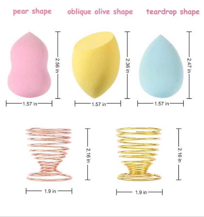 45pcs Makeup Sponge Blender Set - 39 Pcs Latex-Free Vegan Sponges with 6 Pcs Makeup Blender Holder, Beauty Cosmetic Foundation Blending Powder Puff for Liquid Powers BB Cream