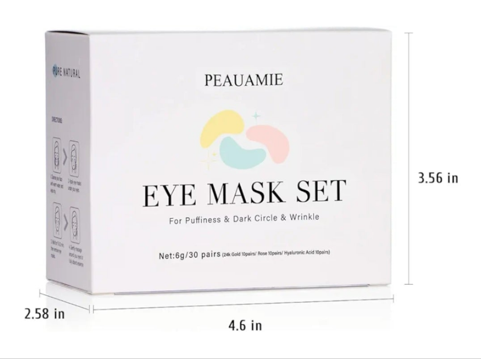 Under Eye Patches Gold and Hyaluronic Acid for puffy eyes,Rose Eye Masks for Dark Circles and Puffiness skin care Smooth Wrinkles products 30 Pairs