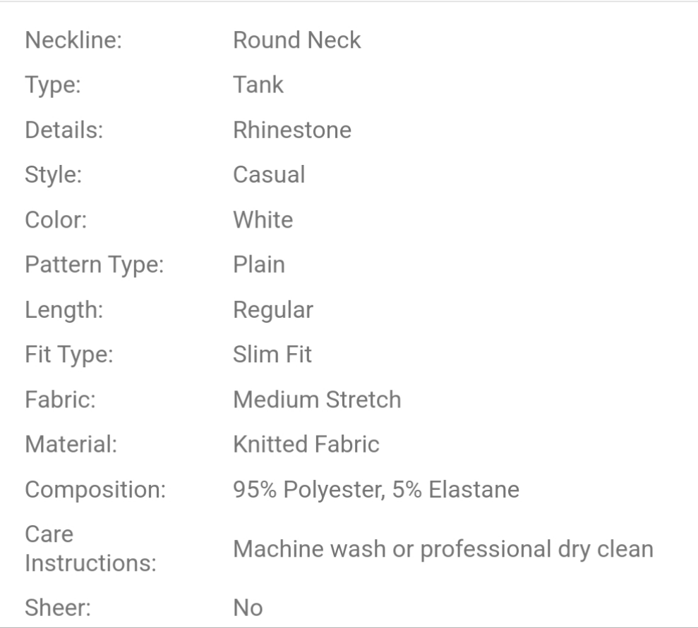 Solid Rhinestone Detail Tank Top COCOMONEY