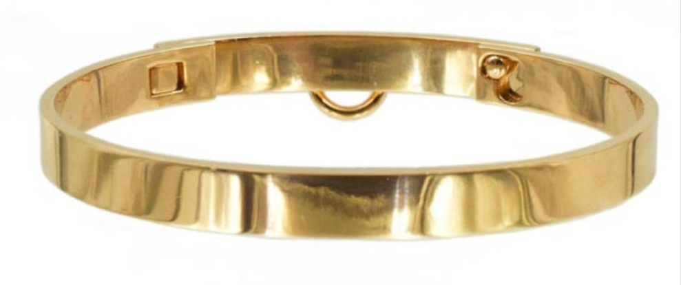 18k Gold Hermes 'Collier de Chein' Bracelet 130 diamonds 1.11 carats set in 18k rose gold.