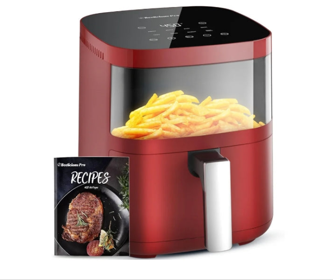 Air Fryer, 8-In-One Smart Compact 4QT Air Fryers, with Viewing Window,Shake Reminder,450°F Digital Airfryer with Flavor-Lock Tech,Dishwasher-Safe & Nonstick,Fit for 1-3 People,