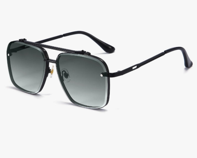 Square Aviator Sunglasses for Men and Women Fashion Metal Vintage Gradient Shades Sunglasses UV400 Protection