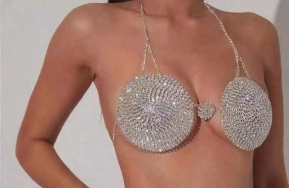 Chest chain rhinestone random color