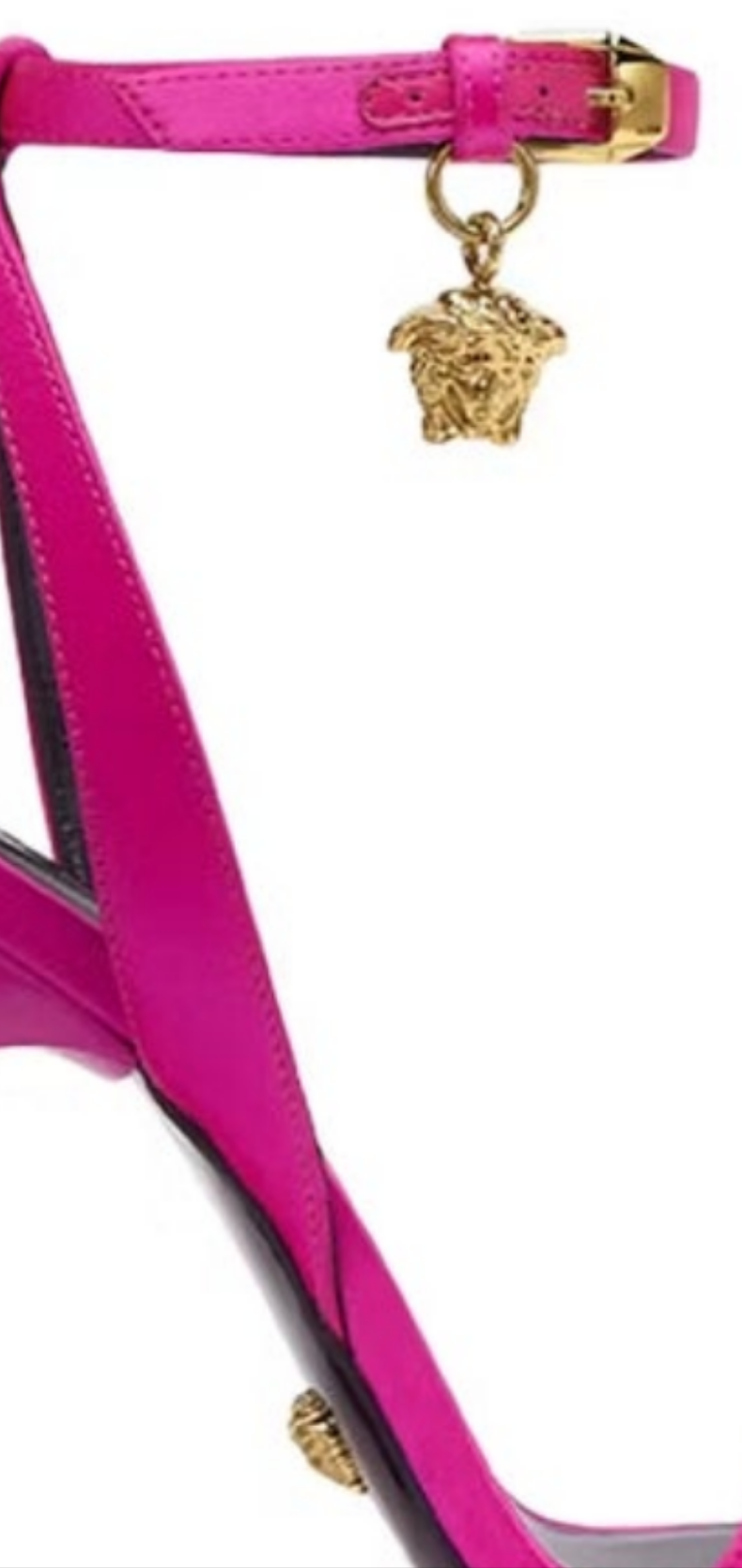 Versace Medusa 110mm Chain High Heeled Sandals
Deep Fuchsia Satin