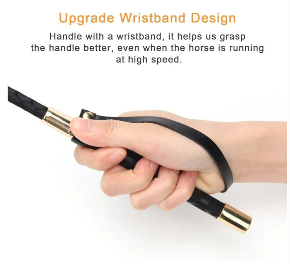 Coolrunner Riding Crop for Horse, 18 Inch Horse Whip with PU Leather Equestrianism Horse Crop Double Slapper