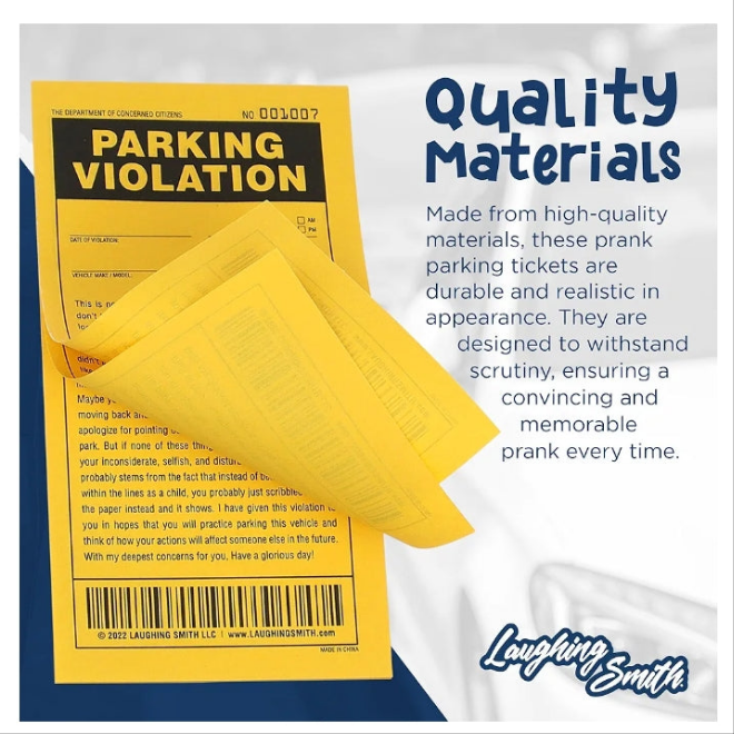 Prank Parking Tickets - Funny Fake Parking Tickets - Hilarious Gag Gifts - Novelty Parking Enforcement - Funny Adult Gifts Funny Gifts for Men and Women Practical Joke