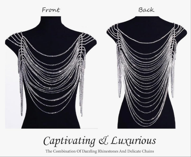 Shinny Silver Rhinestone Top For Women Sexy Silver Bikini Crystal Body Chains Shirt Jewelry Handmade
