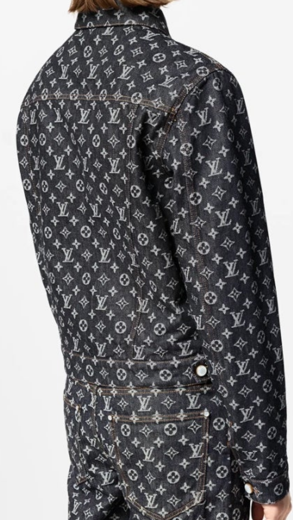 Louis Vuitton Monogram Jacquard Denim and Jacket Monogram Jacquard Denim Skate Pants 2 piece outfit