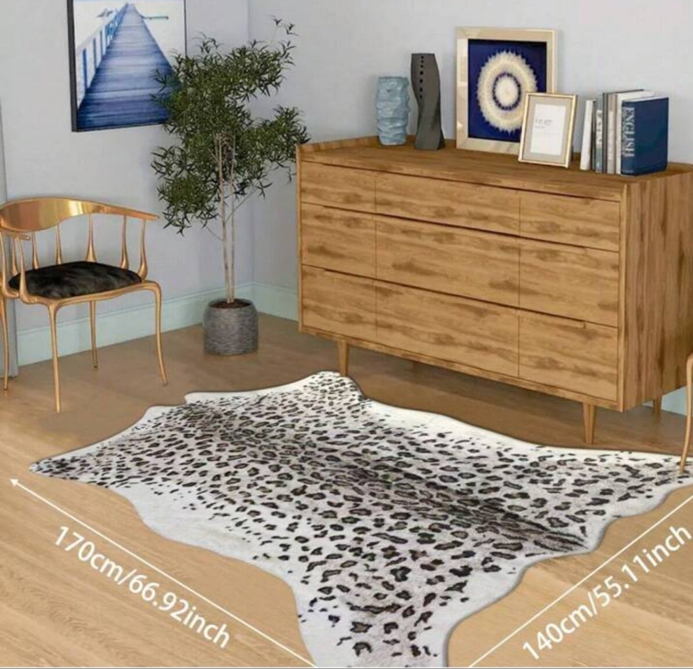 1pc Modern Home Decor Cartoon Imitation Animal Leopard Print Texture Pattern Area Rug, Soft Carpet For Bedroom Bathroom Tapestry