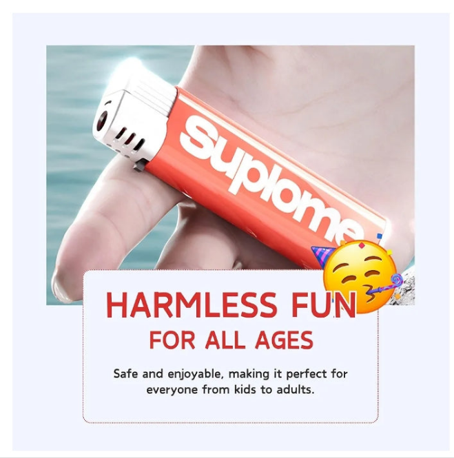 Water Gun Lighter - Realistic Prank Lighter with Powerful Water Jet for Harmless Fun and Lighthearted Pranks