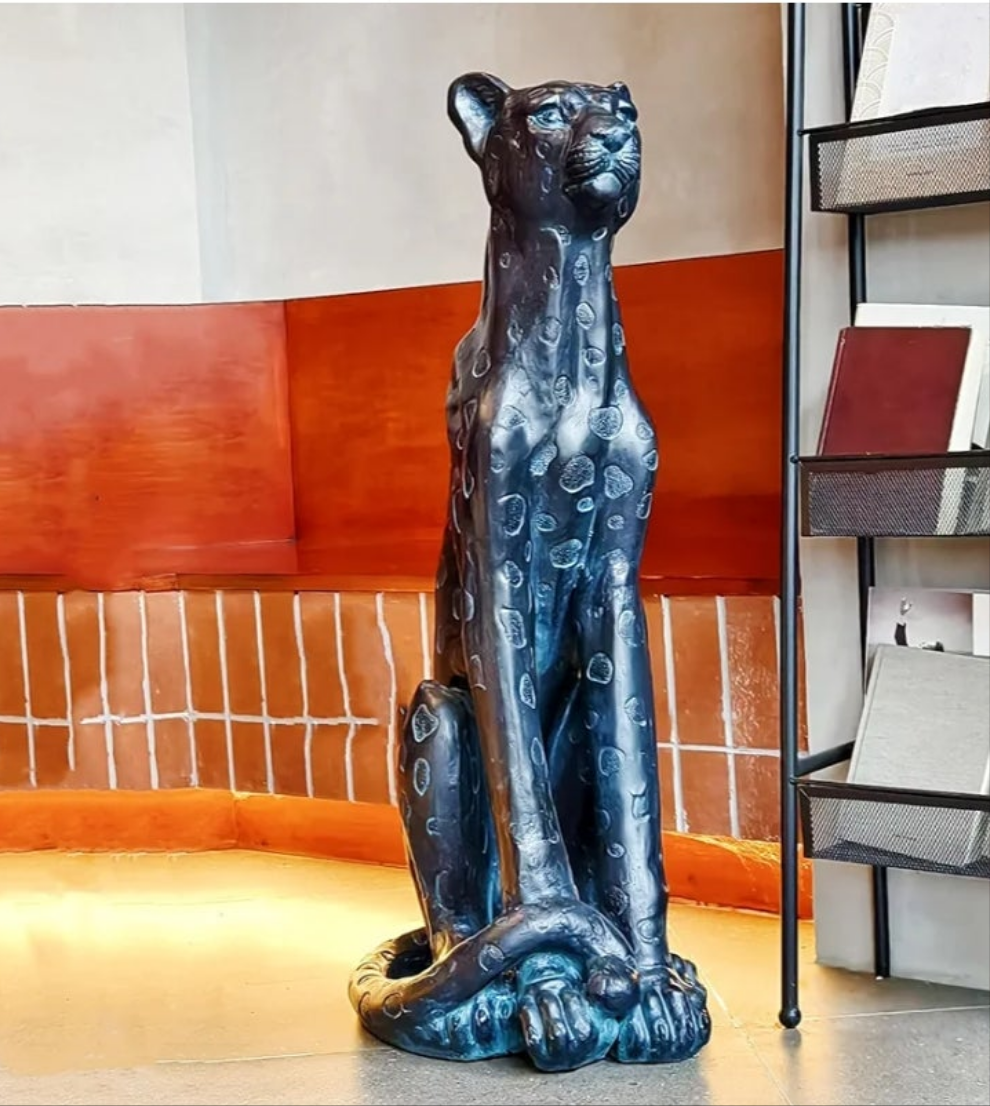 Luxurious 35.5''H Large Leopard Statue Outdoor Leopard Statues MGO Cheetah Statue Leopard Sculpture Cheetah for Home Decor Garden Decorative Outdoor Sculpture Patio Yard