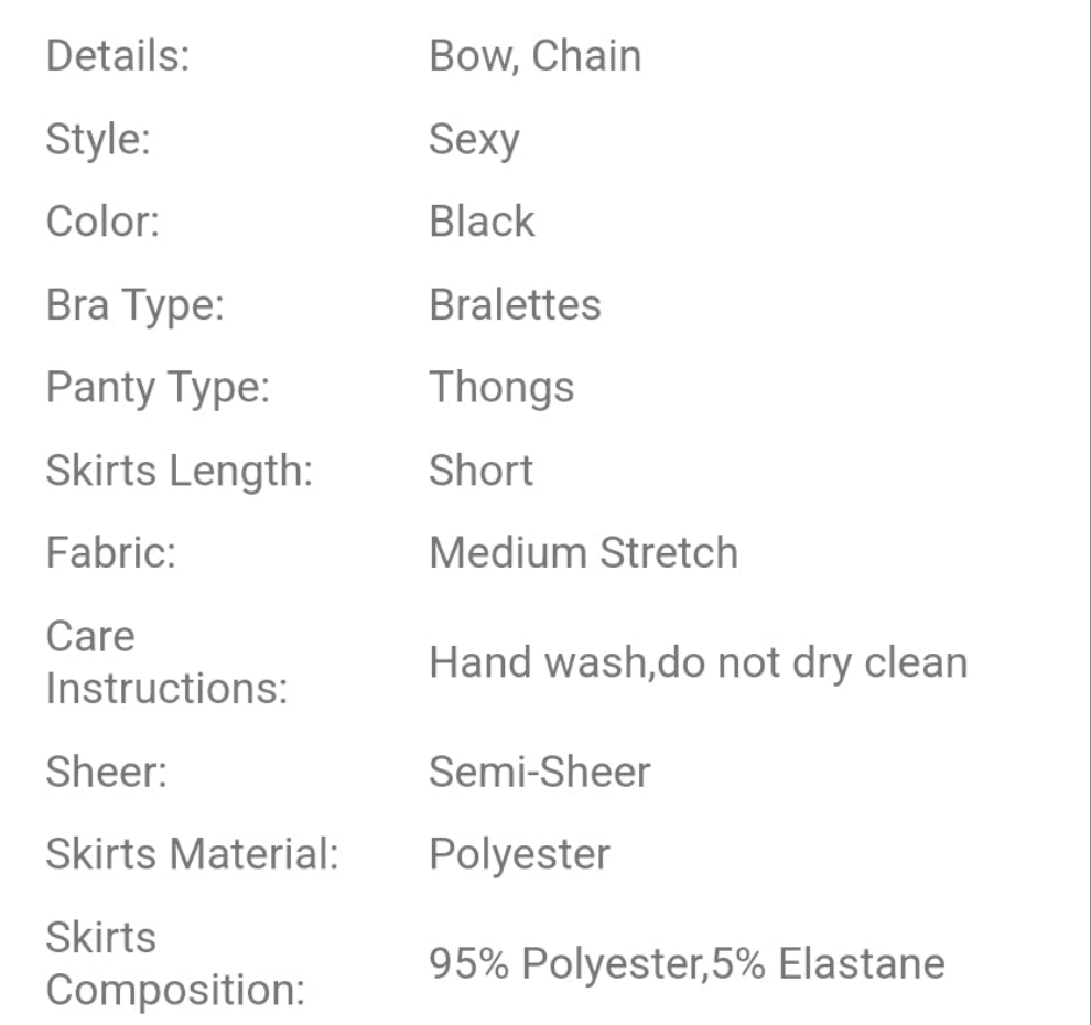 Fantasy Costume Cocomoney Women's Sexy Chain Decor Lingerie Costume