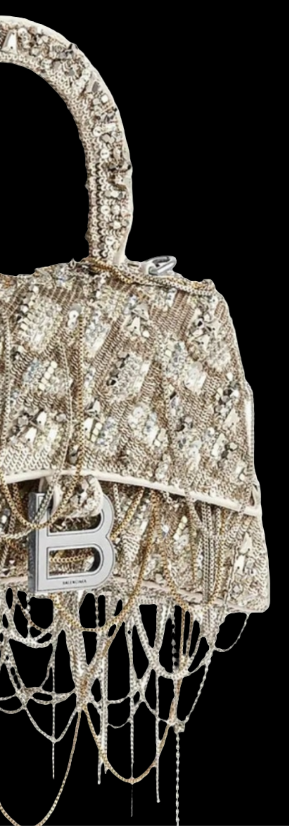 Balenciaga
Hourglass XS Top Handle Bag with Chain Embroidery