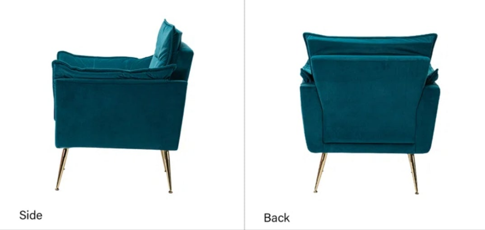 Tufted Back Upholstered Armchair Velvet