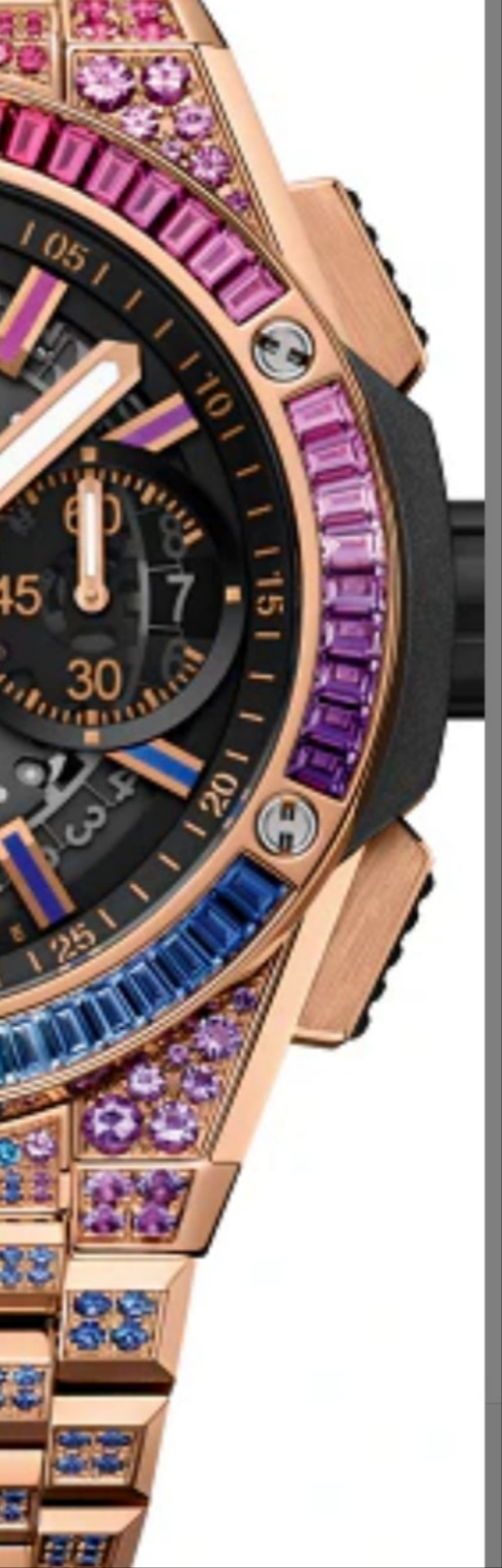 Hublot Big Bang Chronograph 18K King Gold & Colored Gemstones Man's Watch, 451.OX.1180.OX.3999