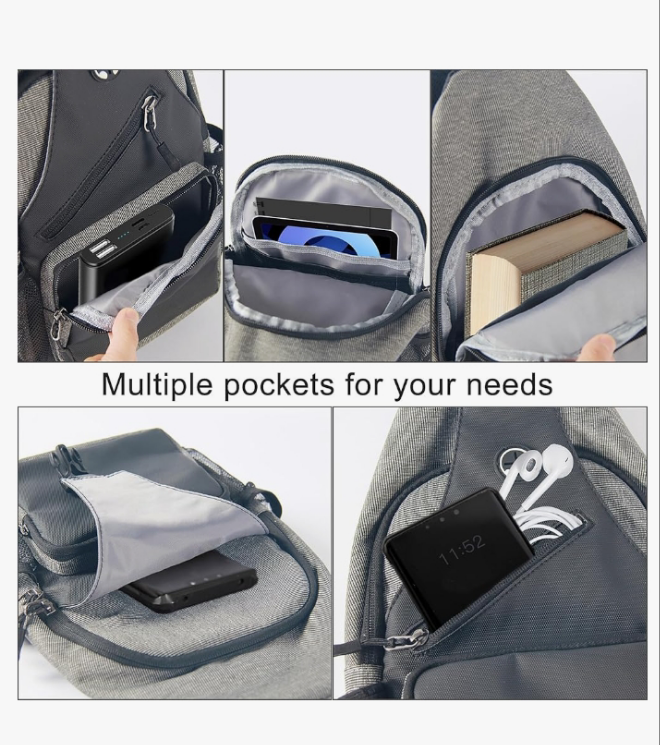 Multipurpose Cross body Shoulder Bag for Men and Women Chest Bag Travel Hiking Daypack