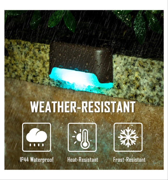 Color Changing Solar Deck Lights, 16 Pack Waterproof LED Lights for Decks, Stairs, Fences, Yards and Patios