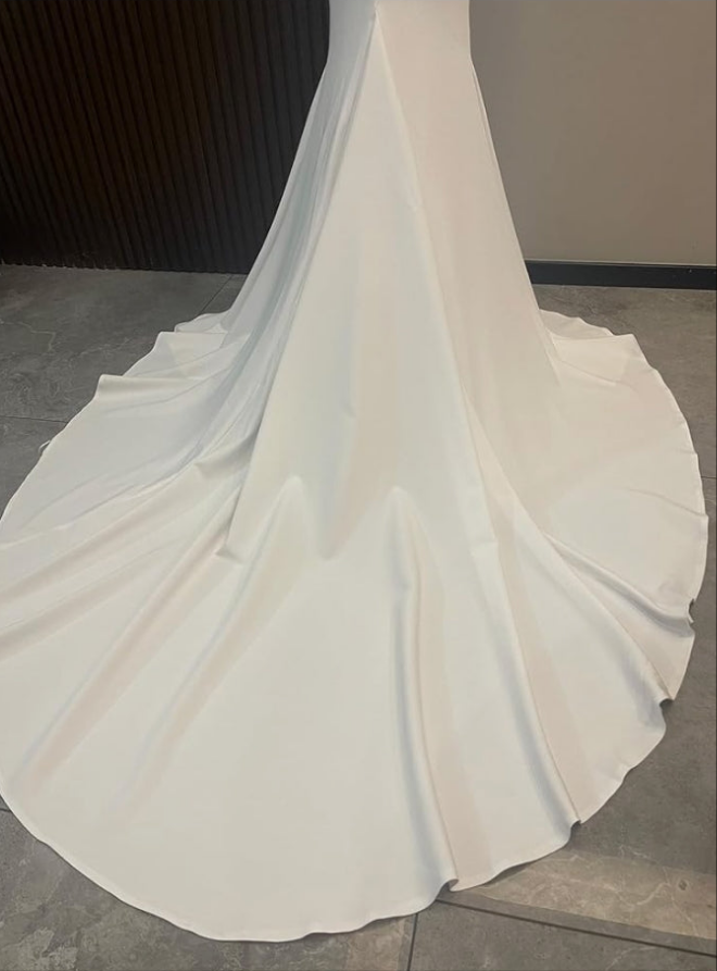Lace Applique Wedding Dresses for Bride Spaghetti Straps Mermaid V Neck Open Back Bodycon Long Bridal Gown