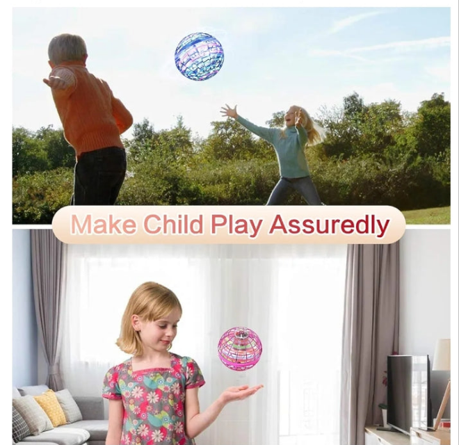 Flying Orb Ball Toy - 2023 Upgraded Magic Flying Orb Toy with LED Light 360°Rotating, Boomerang Flying Space Ball Toys Indoor Outdoor Fun Games, for Boys Girls Adults