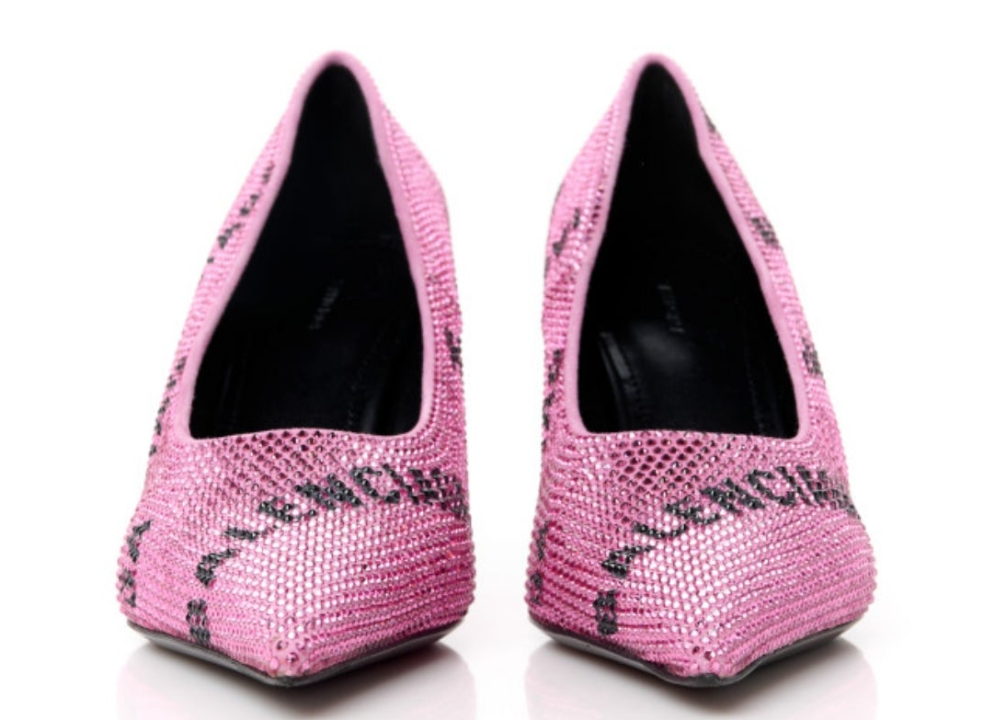 Balenciaga Square Knife Embellished Pink Pumps women's
