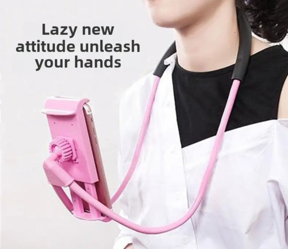 Phone holder 1 piece General New Multifunctional Creative Mobile Live Streaming Neck Stand Desktop Neck Hanging Cantilever Phone Stand material ABS