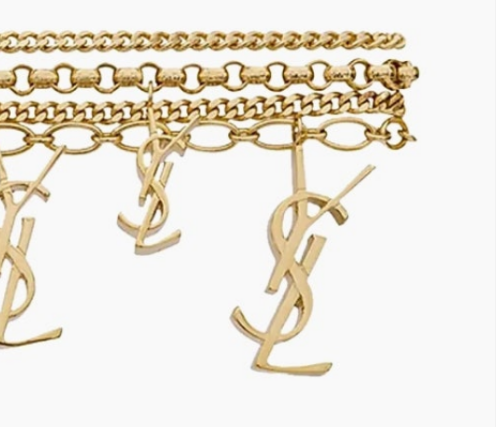 Saint Laurent Paris Multi Cassandre Bracelet in Metal and Rhinestone