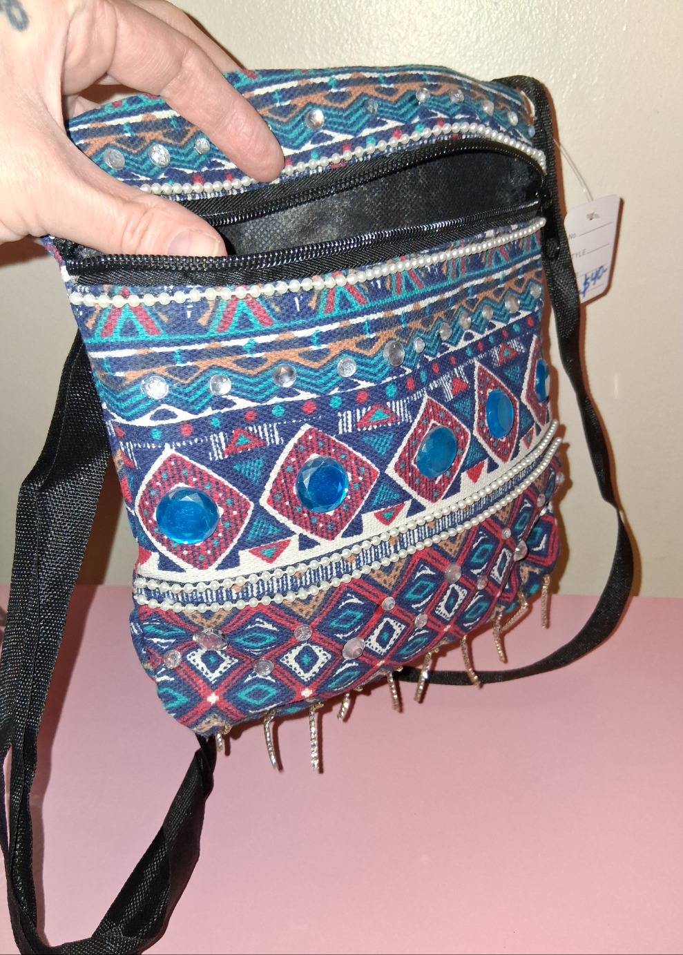 COCOMONEY cross body bag custom 1 of a kind 8 half wide in by 8 in long by 2 half in