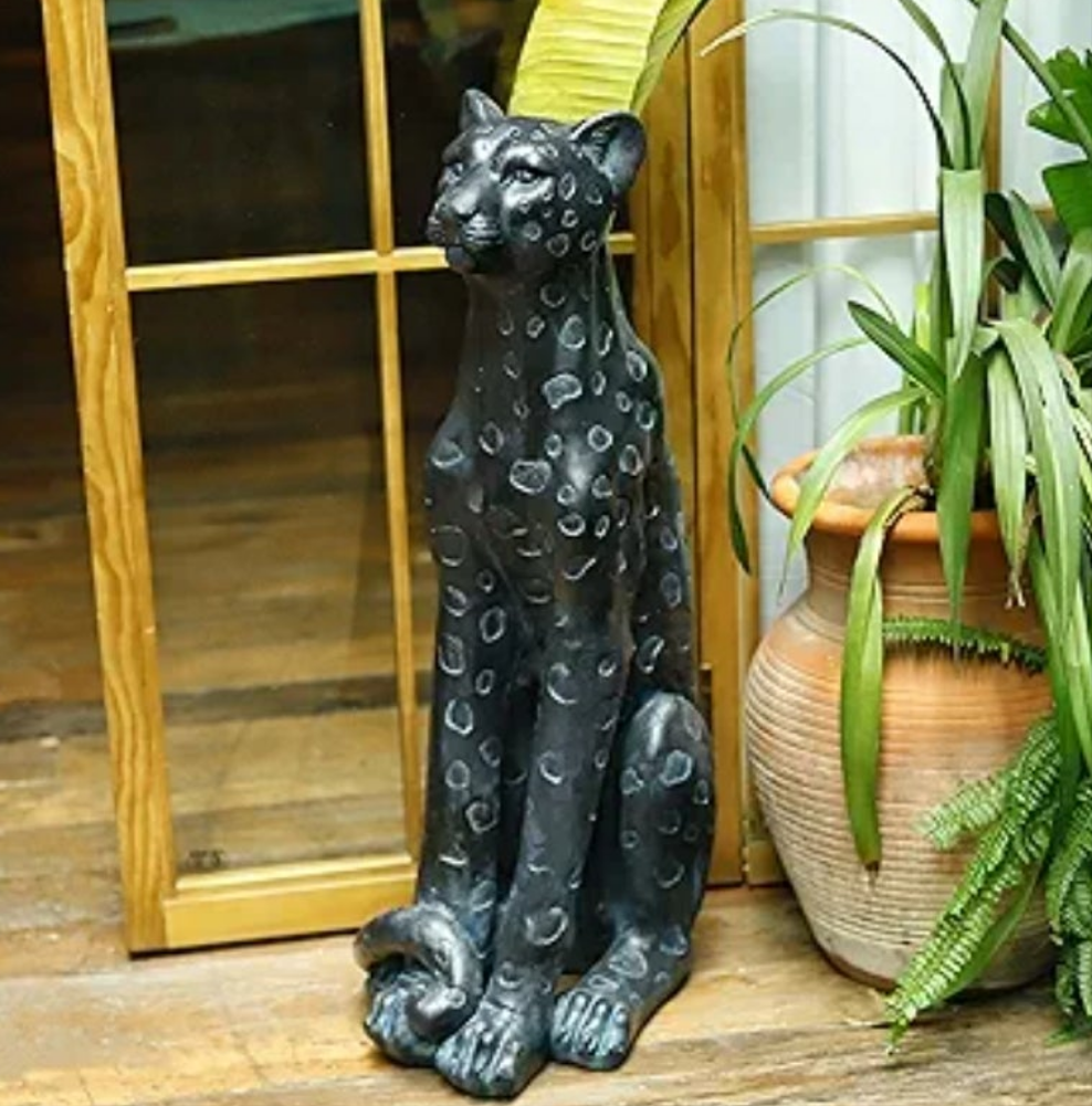 Luxurious 35.5''H Large Leopard Statue Outdoor Leopard Statues MGO Cheetah Statue Leopard Sculpture Cheetah for Home Decor Garden Decorative Outdoor Sculpture Patio Yard