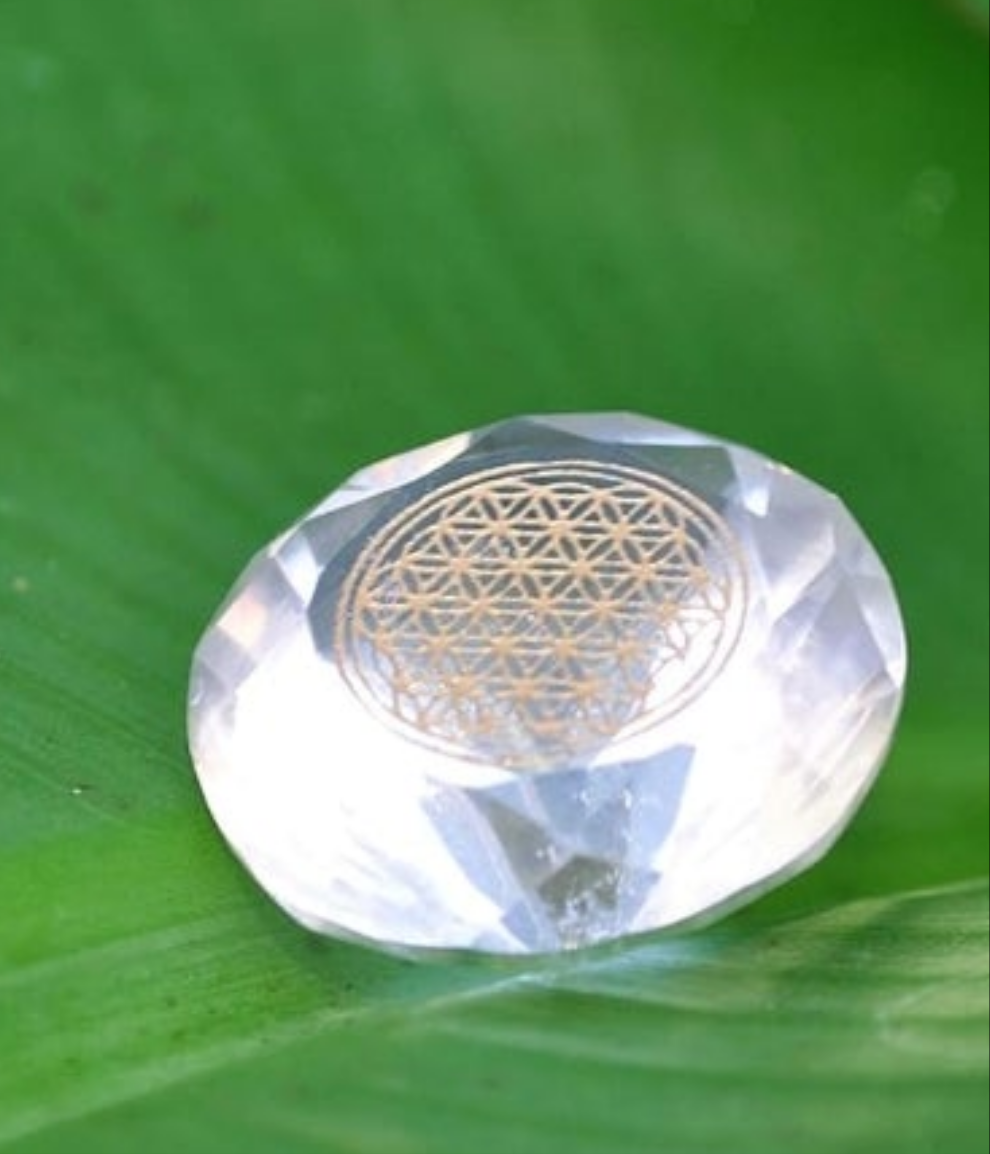 Crystal Quartz Tachyon Meditation Crystals - Flower of Life Healing Manifesting Crystals Metaphysical Supplies, Quartz Crystals - Crystal Energy Crystals for Health - Real Crystals and Healing Stones