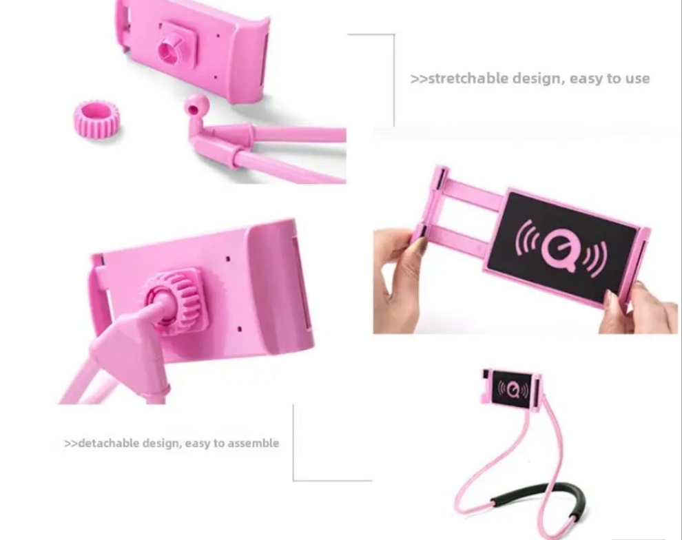 Phone holder 1 piece General New Multifunctional Creative Mobile Live Streaming Neck Stand Desktop Neck Hanging Cantilever Phone Stand material ABS
