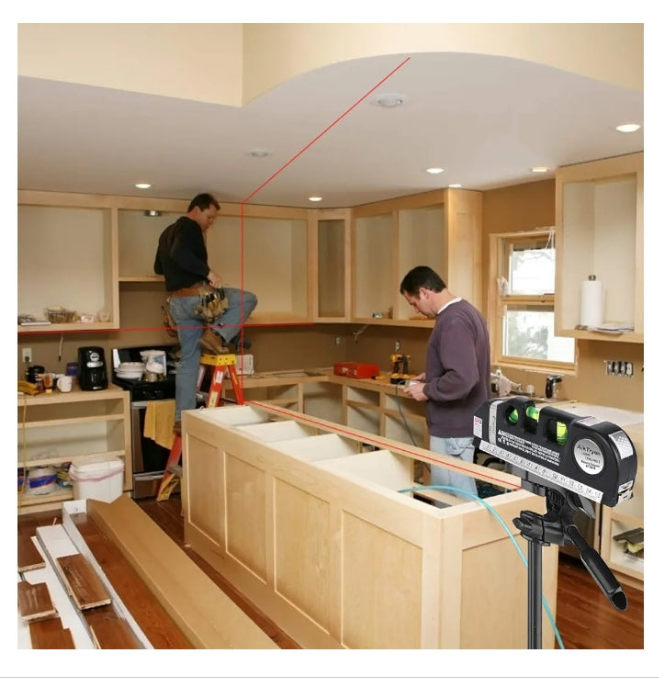 Laser Level Line Tool, Multipurpose Laser Level Kit Standard Cross Line Laser leveler Beam Tool with Metric Rulers 8ft/2.5M for Picture Hanging cabinets Tile Walls by AikTryee.
