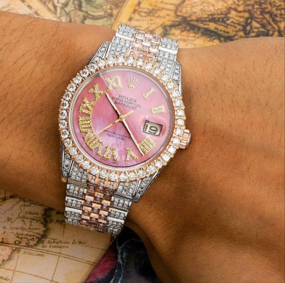 Rolex Datejust 1601 36MM Pink Diamond Dial With Two Tone Jubilee Bracelet (Pre-owned)