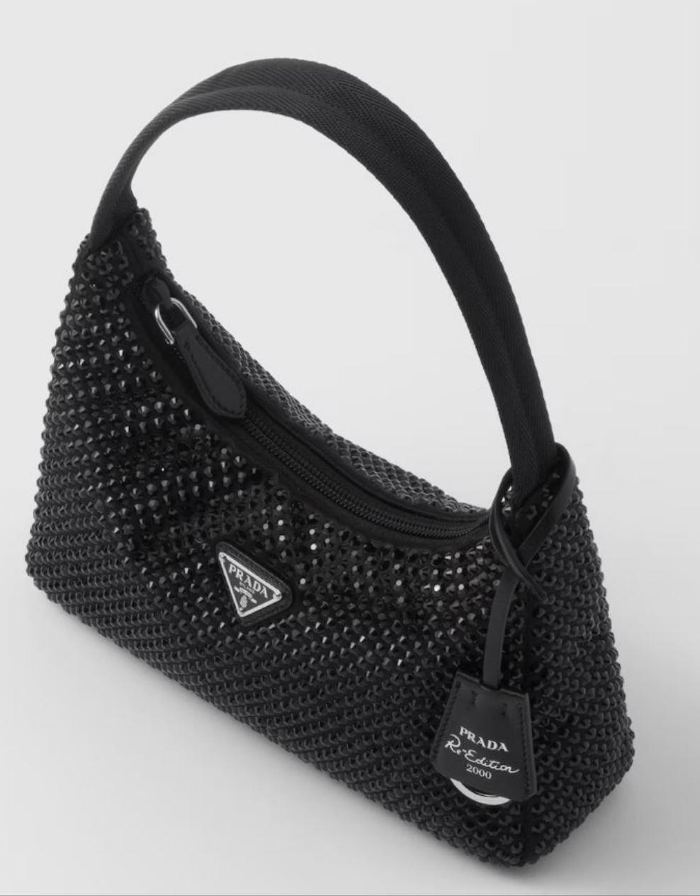 Prada Re-Edition Satin mini-bag with crystals