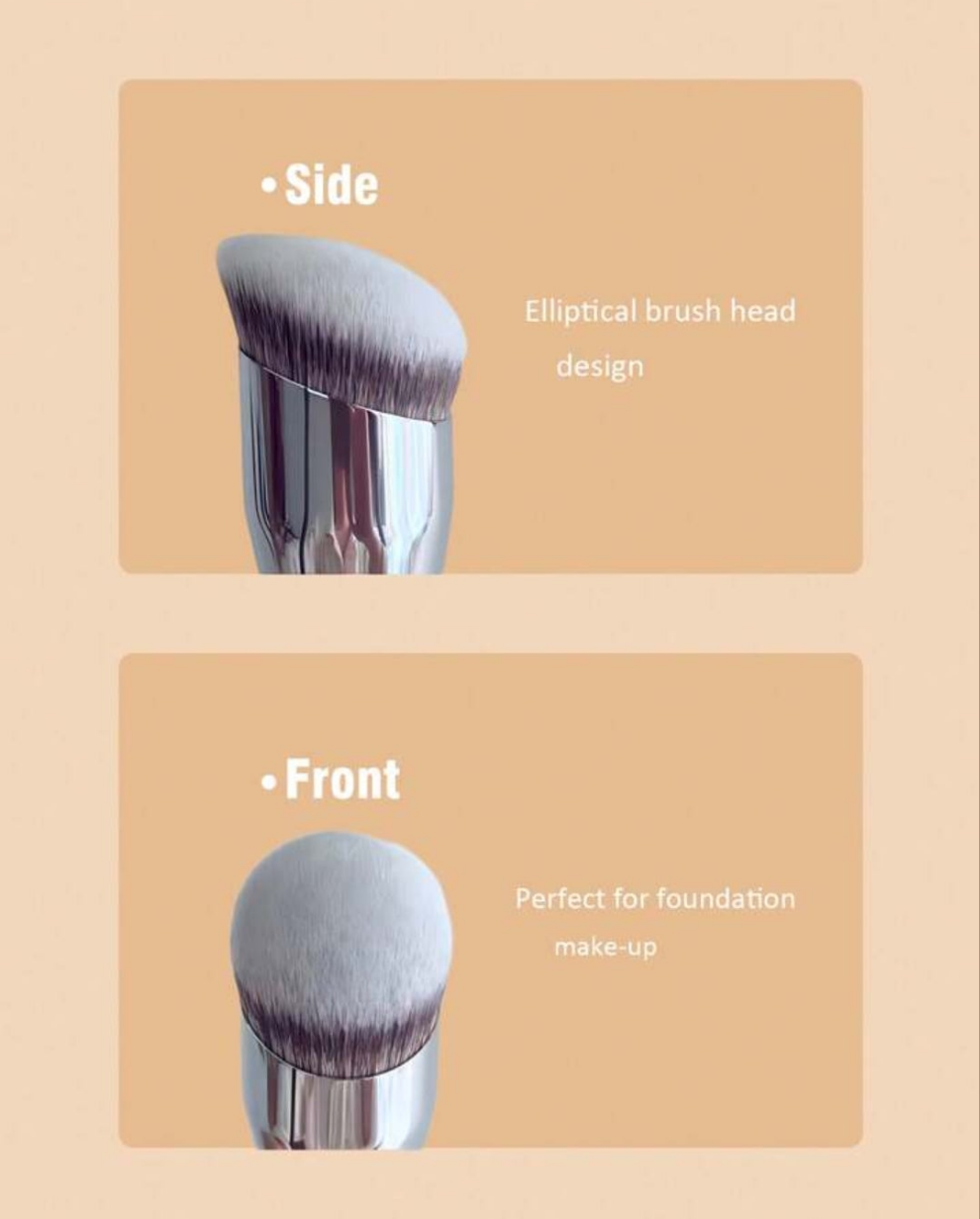 1pc Large Foundation Brush With Circular Oblique Head, Professional Synthetic Hair Makeup Brush For Contouring