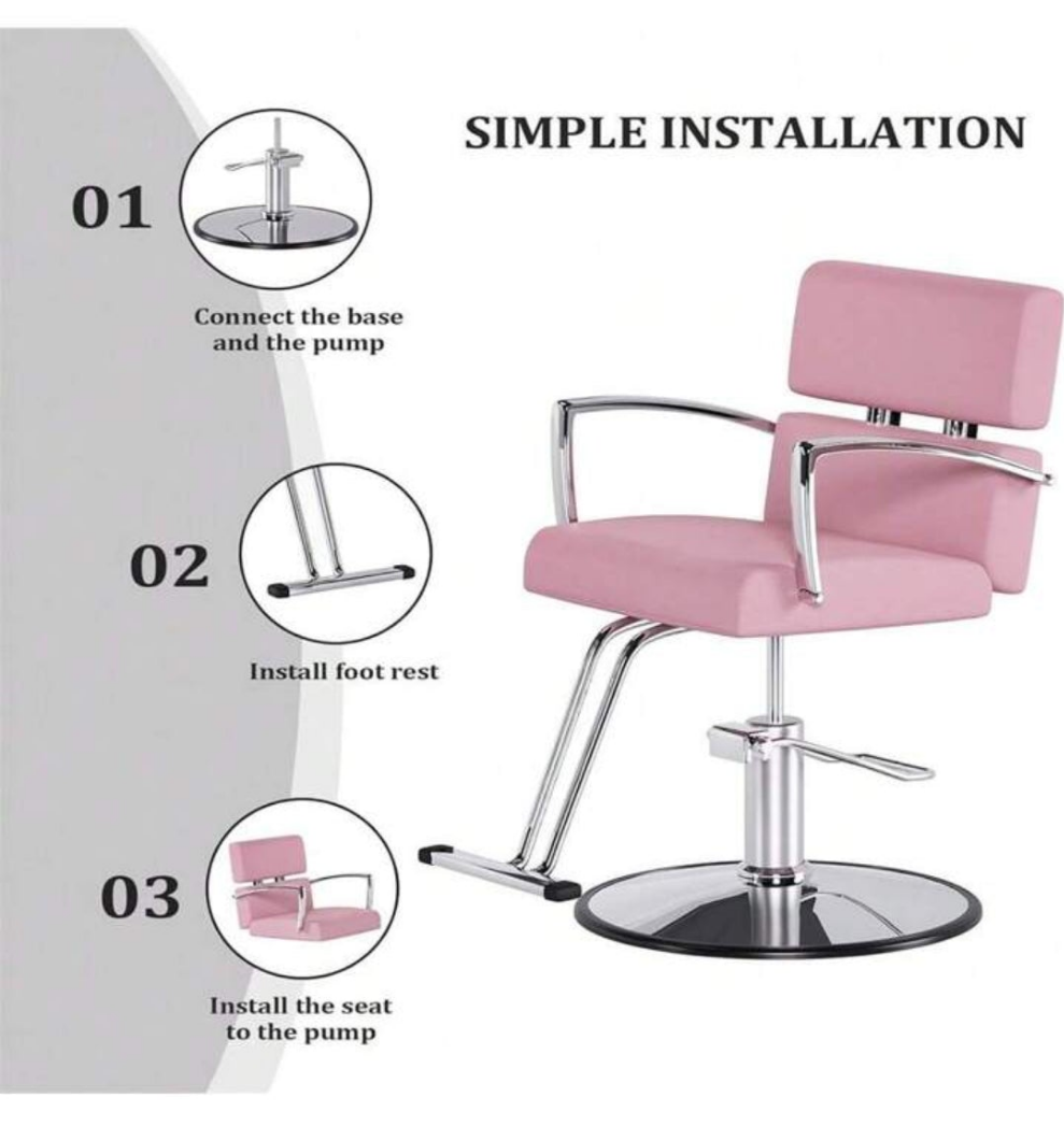 Salon Chair Heavy Duty for Stylist, Barber Chair White 360 Degree Swivel, Hydraulic Pump for Hair Cutting, Beauty Spa Styling Hairdressing Tattoo Equipment