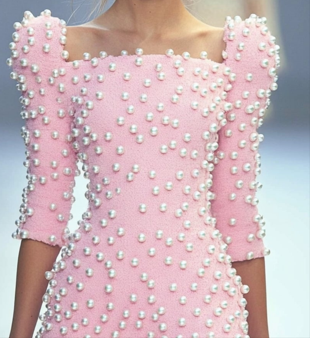 Pearls Half Sleeve Jumpsuit-Pink COCOMONEY