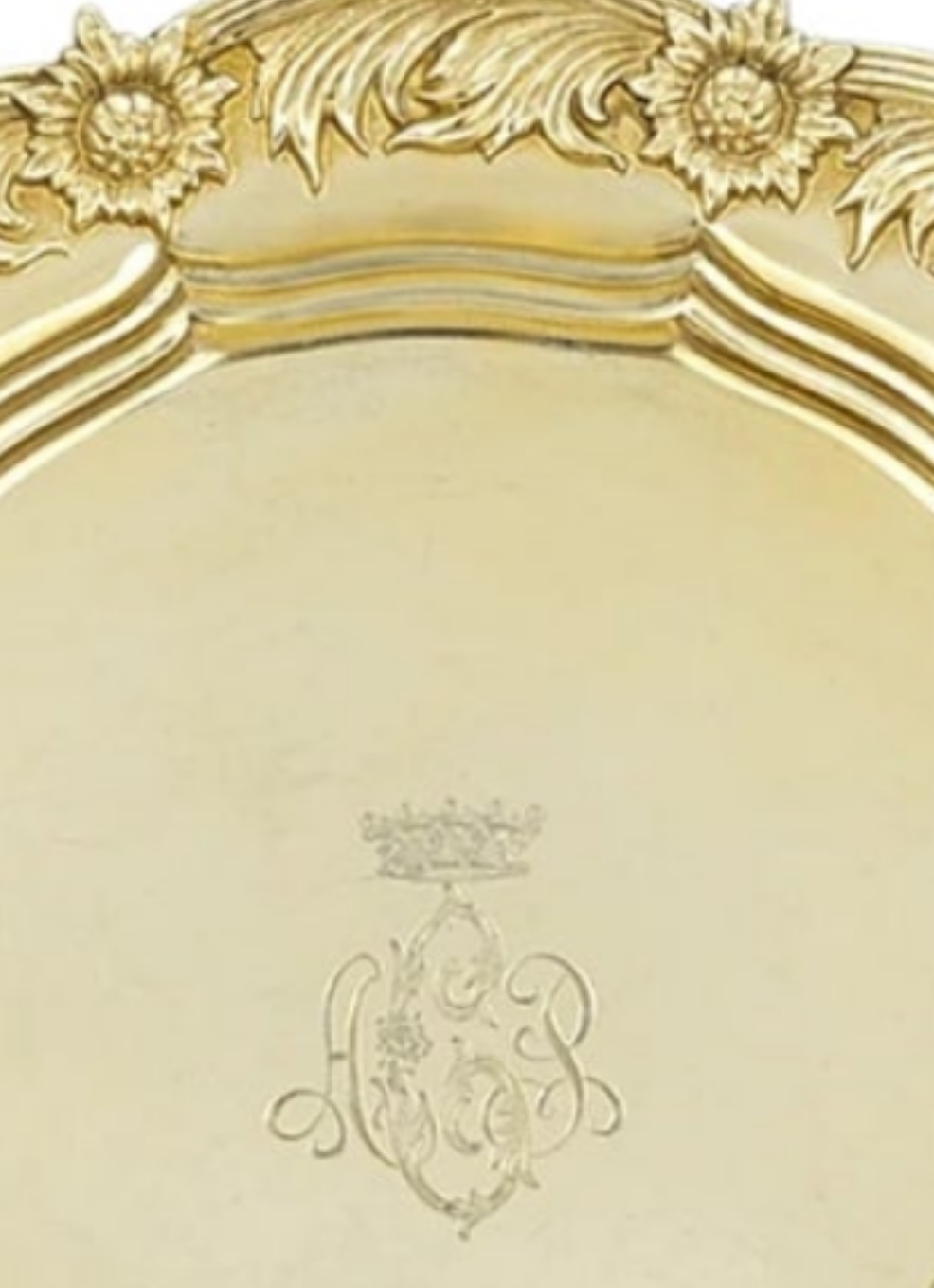 Chrysanthemum Silver Gilt Salad Plates by Tiffany & Co. 8 set