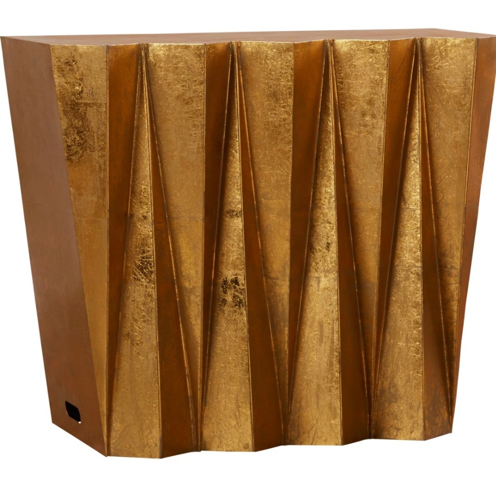 Console Table iron distressed metal gold tone