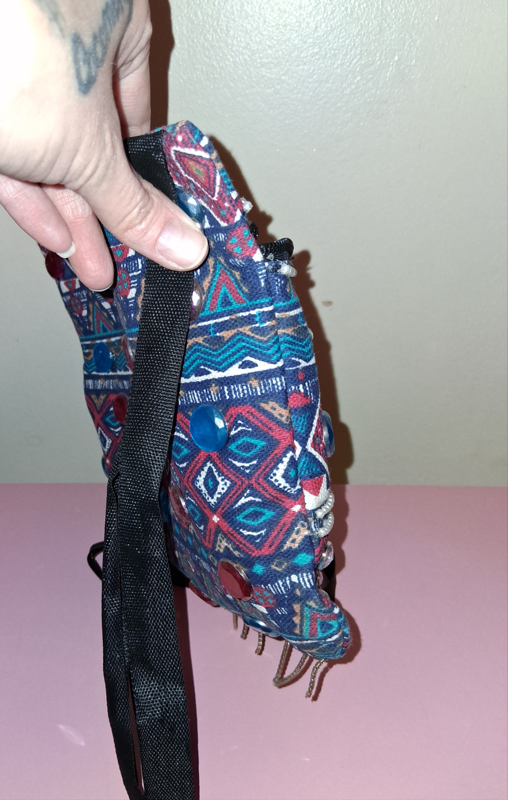 COCOMONEY cross body bag custom 1 of a kind 8 half wide in by 8 in long by 2 half in
