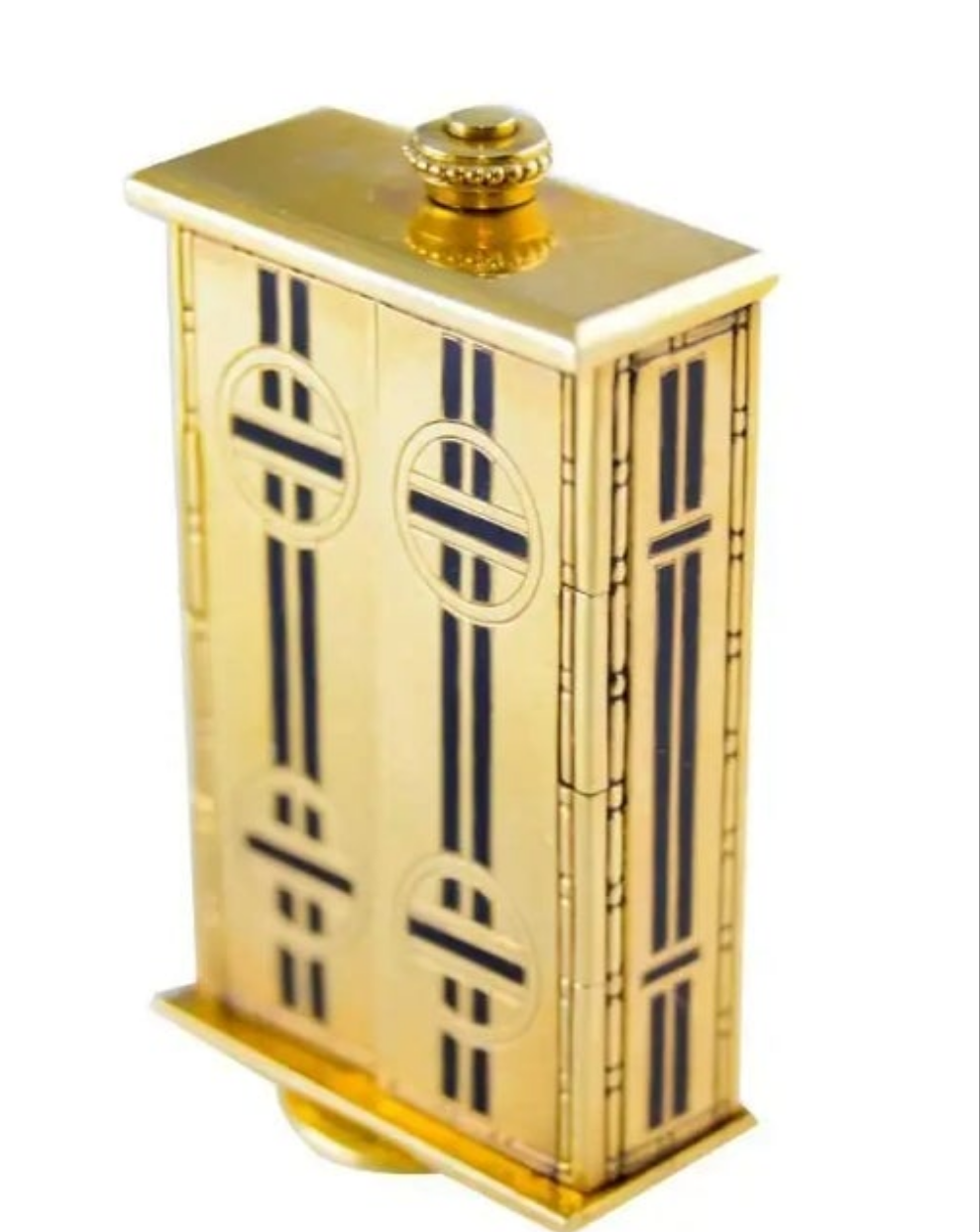 Tiffany & Co. 18kt Yellow Gold and Enamel Small Desk Clock 1920's