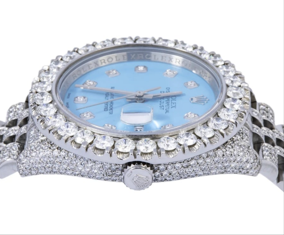 ROLEX DATEJUST 116200 36MM SKY BLUE DIAMOND DIAL WITH STAINLESS STEEL JUBILEE DIAMOND BRACELET Men's