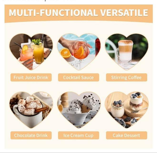 16 Pieces Heart Shaped Spoon Coffee Teaspoon 7 Inch Set Stainless Steel Long Handle Spoon Stir Bar Spoon Stirring Spoon Ice Cream Spoon Gold