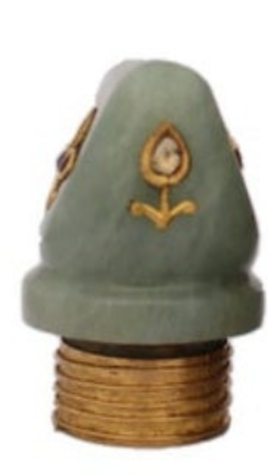24k Gold Mughal Jadeite Jade Whiskey Flask Encrusted with Nine Gemstones Coral,Diamond,Jade,Blue Sapphire,Yellow Sapphire