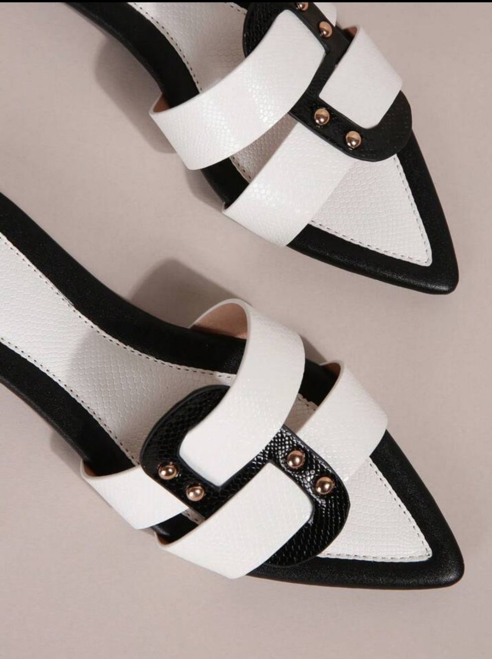 Women's Flat Sandals, Color Blocking Design Pointed Toe Fashion Outdoor Casual Slides, Party & Travel Shoes