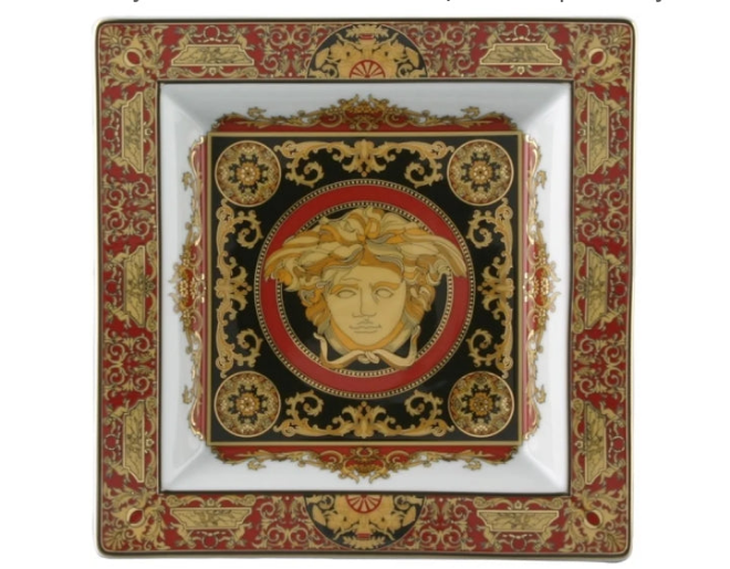 Versace by Medusa Red 8 1/2-Inch Square Tray