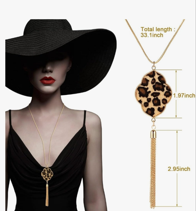 3 Pieces Leopard Earrings Bracelets Women Jewelry Bohemia Earrings Necklace Cheetah Set Multilayer Leather Cuff Boho for Large Wrists Cosplay Party Costume