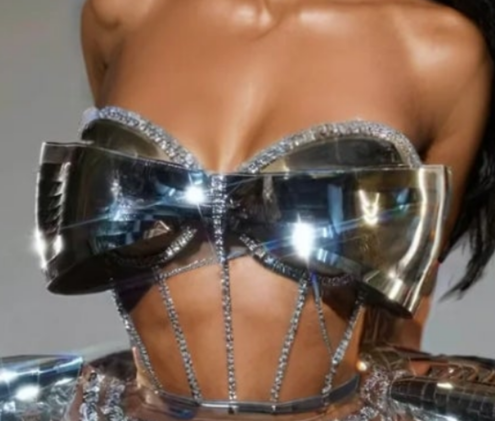 COCOMONEY Corset Metallic Crystal Dress size 0 small