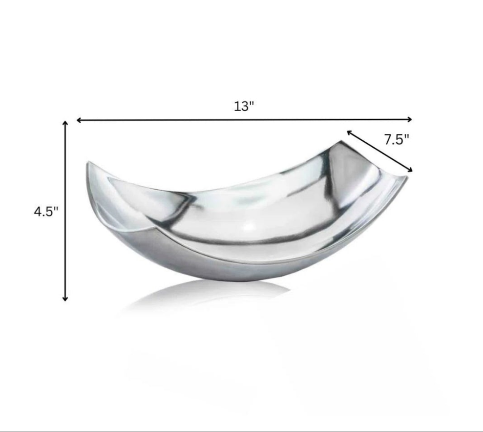 Aluminum Large Scoop Bowl in Gold or Silver 2 size options as well Abstract Decorative Room Decor Centerpiece Home Decor