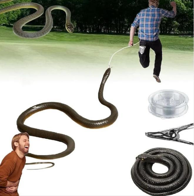 Snake Prank with String Clip, Golf Snake Prank, Clip on Snake Prank, DIY Golf Snake Prank with String and Clip, Snake on a String Prank, DIY Golf Snake Prank Gag Gift, Snake Prank for Golf (1.2m)